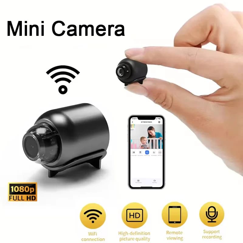 Mini Smart Camera Wireless 1080P HD Sorveglianza Video di sicurezza Cam Visione notturna Rilevazione movimento Videocamera Cam Monitor Smart Home