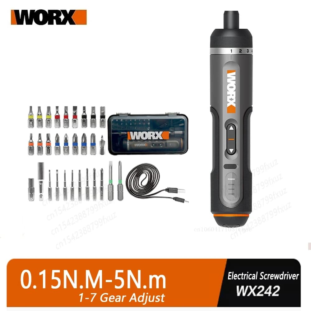WORX WX242 4V Electrical Screwdriver Set Smart Cordless Electric Screwdrivers USB Rechargeable 30 Bit Set Mini Drill Power Tool