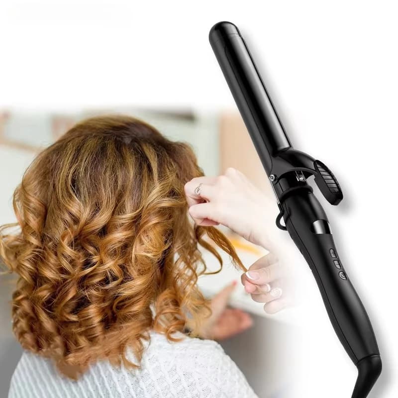 Iron Hairpins with LCD Display, Adjustable Temperature, Button Function, Non-slip Handle for Home Use