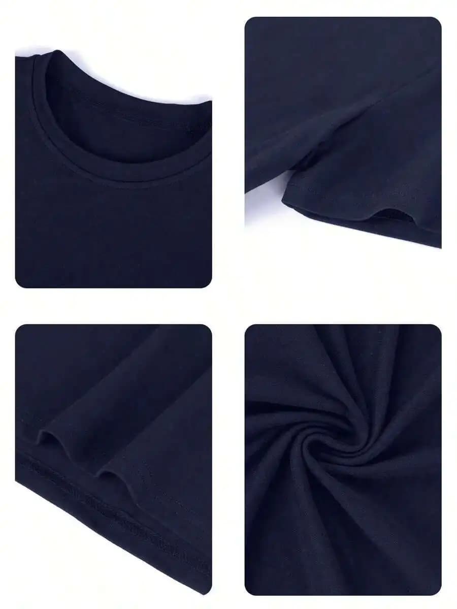 Womens Summer Simple Casual Loose Fit Round Neck Short Sleeve T-Shirt Lightweight Everyday Top