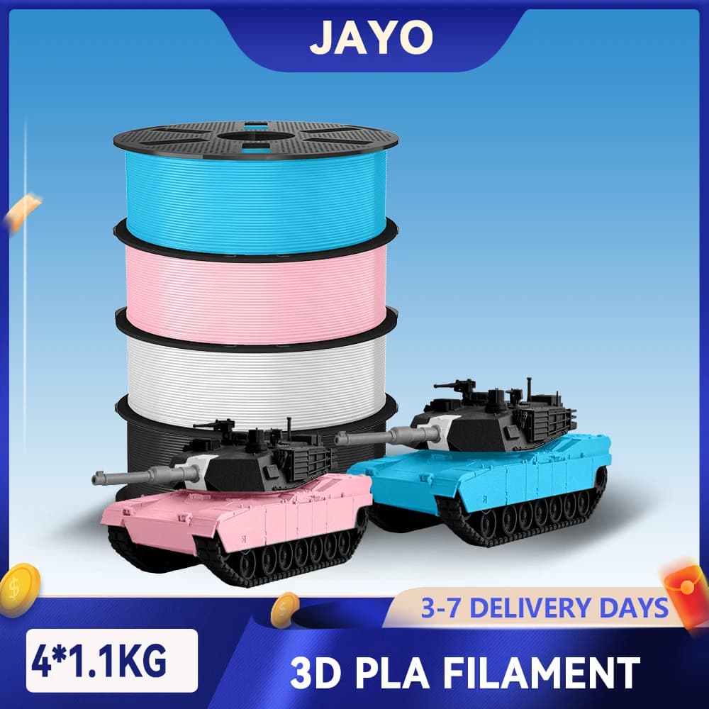 JAYO 4.4KG 3D PLA Printer Filament Mix-colors PLA 1.75mm No Bubble & Non-toxic 3D Printing Materials for 3D Printer & 3D Pen