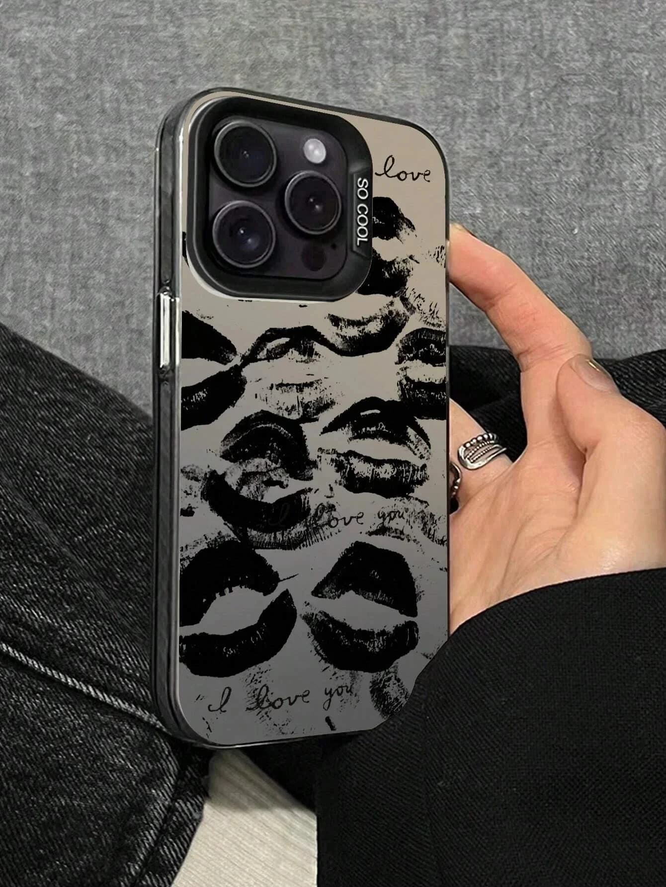 Sexy Lips Print Phone Case for iPhone 16 14 15 Plus 12 13 mini 11 Pro Max XR Dual Layer Plastic Anti-Scratch Shockproof Cover