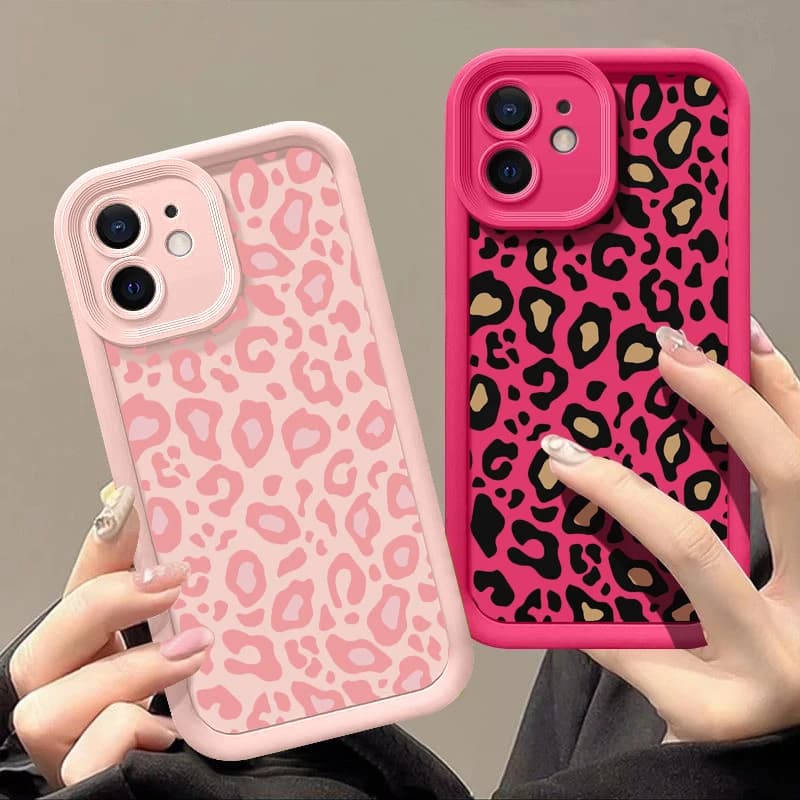 Case with leopard pattern for iPhone 16 Pro Max Anti-shock case for phone bumper Coque for iPhone 14 15 Pro Max 13 12 11 16e 17 Air