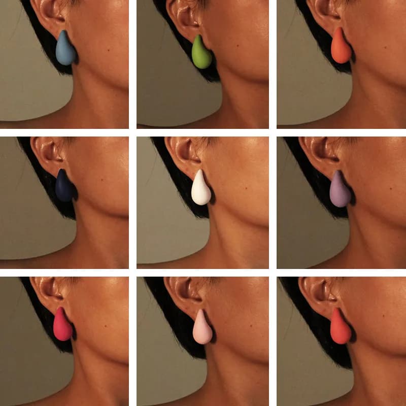 New Chubby Acrylic Water Drip Spray Paint Stud Earrings for Women Cute Candy Color Simple Small Fashion Jewelry Accessories 2025