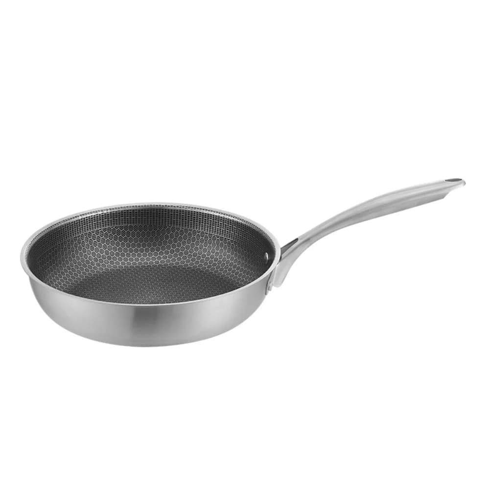 Padella in acciaio inossidabile da 24 cm Padella piatta antiaderente da cucina per uso domestico per friggere bistecche e uova adatte al piano cottura elettrico a induzione del gas