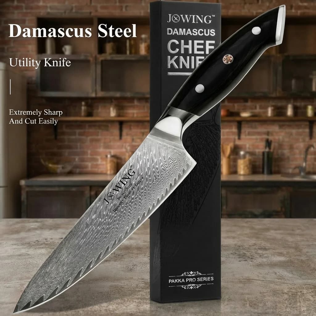 Coltelli professionali Damasco, coltelli da cucina, coltelli giapponesi multifunzionali con texture laser, coltelli accessori per la cucina
