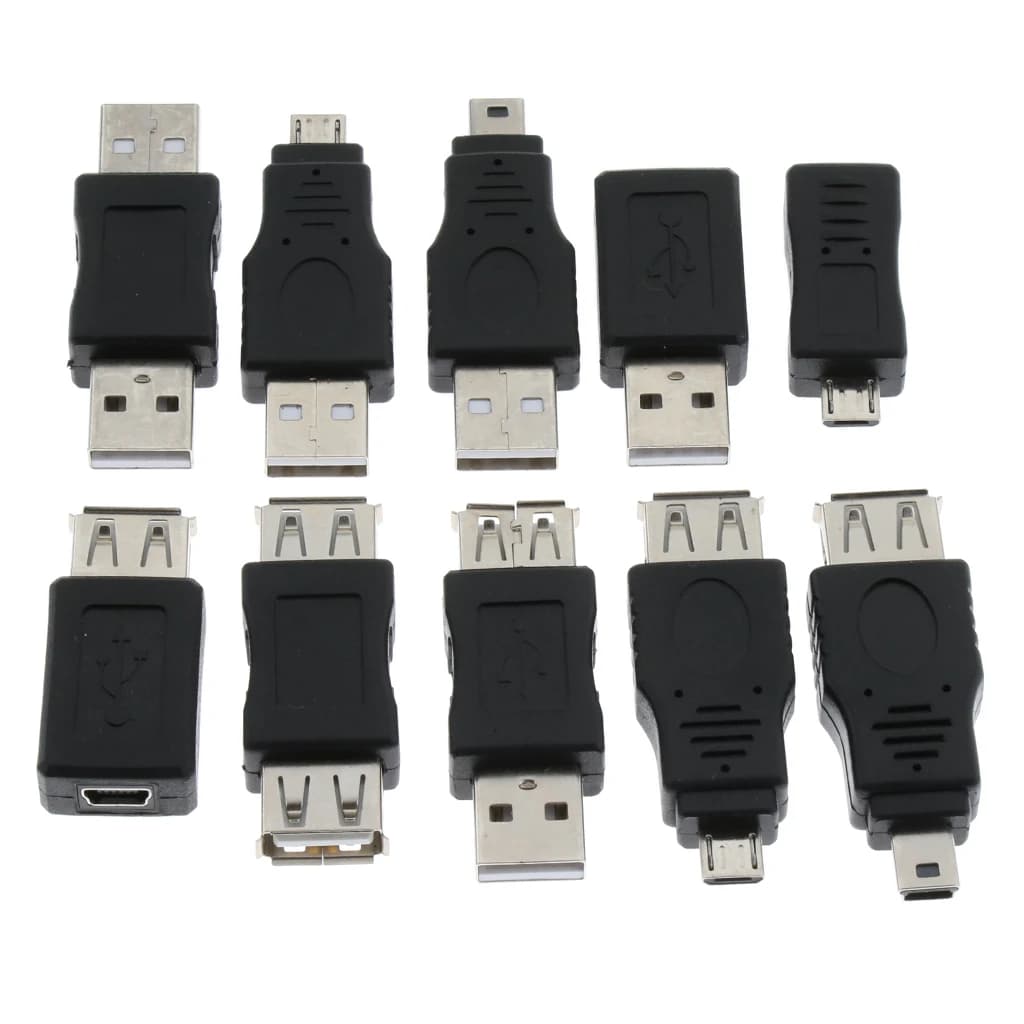 Convertitore Caricatore USB Portatile Mini Adattatore Kit Connettore di Ricarica USB per Dispositivi Desktop e Laptop