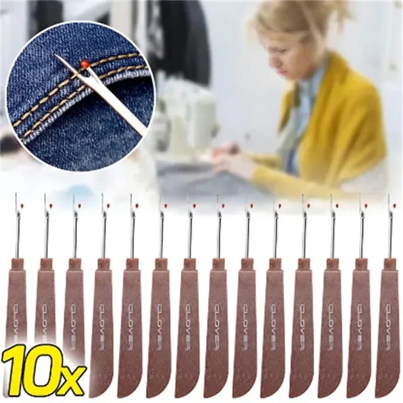 1/10 pezzi taglierina per filo in acciaio manico in plastica di legno scarificatore per cuciture coltello per rimozione punto ago arte strumento per cucire accessori per cucire fai da te