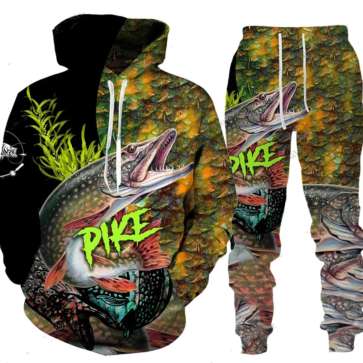 Carp Fishing Hunting Camo felpa con cappuccio da uomo stampata in 3D + pantaloni tuta da ginnastica Set abbigliamento sportivo felpa con cappuccio a maniche lunghe abbigliamento per bambini vestito