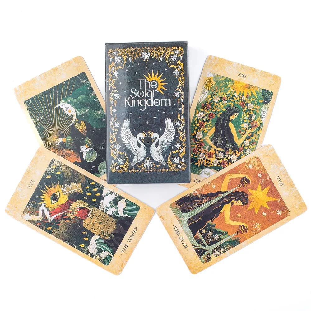 The Solar Kingdom Tarot Deck, Set di 78 Carte Oracolo, Edizione Visions Divination in Inglese, Mazzo di Carte da Gioco 10.4x6.1cm