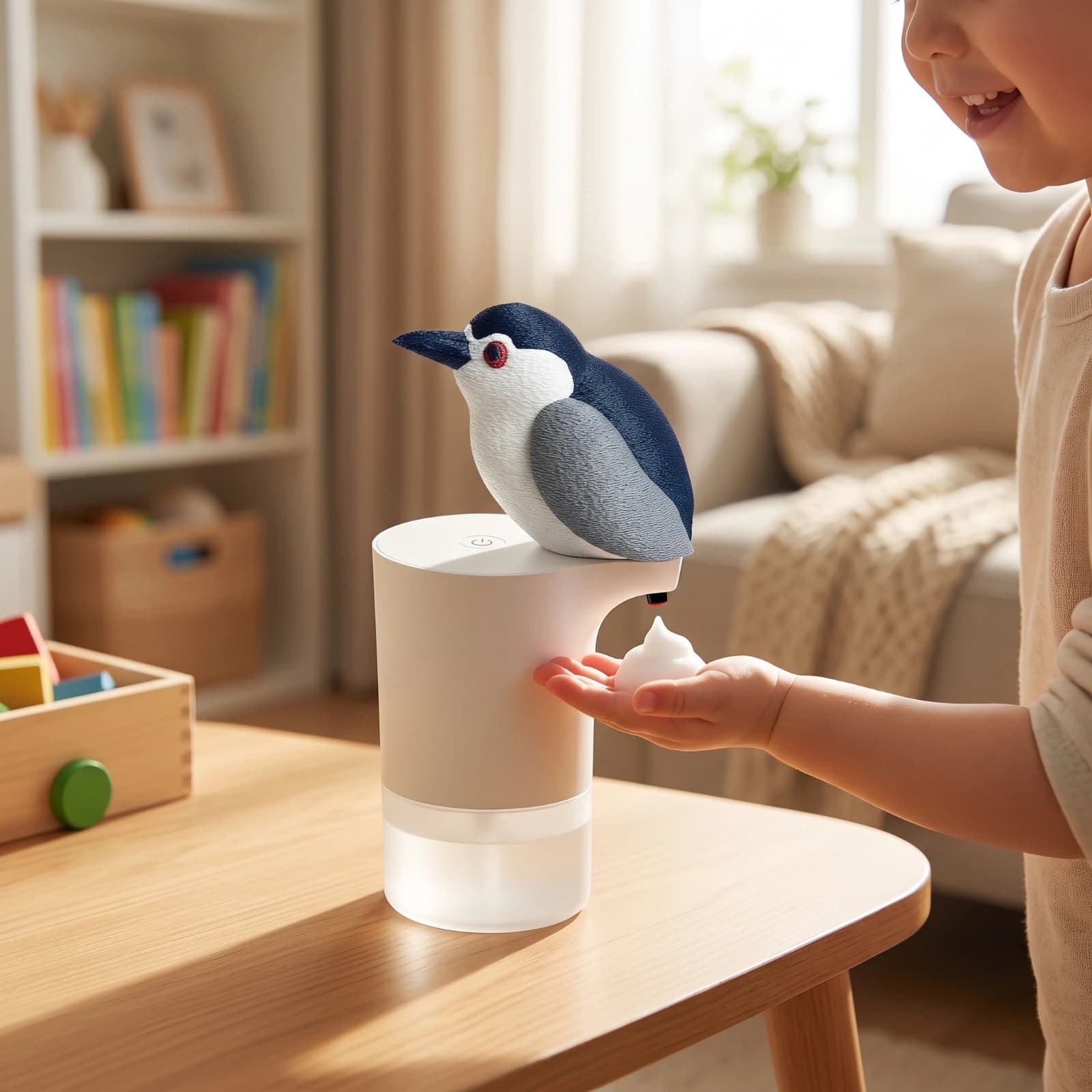 Soap Dispenser with Bird Topper Translucent Bird-Shaped Soap Dispenser Adorable Compact for Bathroom Sink