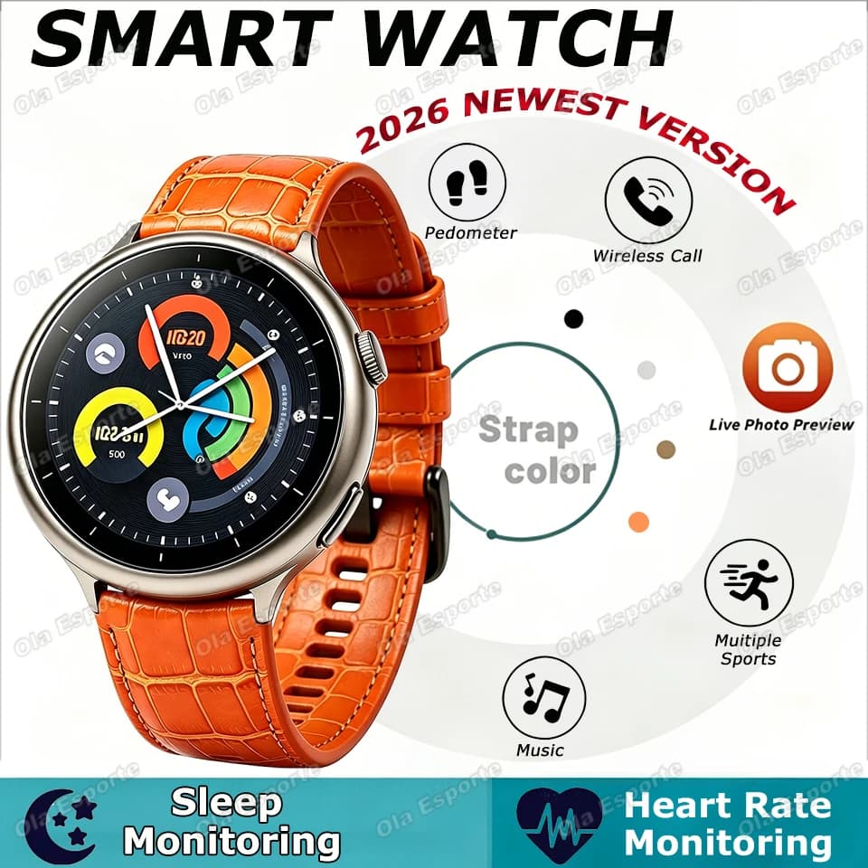 Nuovo Smartwatch da Uomo con Display HD 1.5 Pollici 2026, Tracker Salute, Chiamate Bluetooth, Assistente Vocale, Sportivo, Impermeabile 5ATM, Modello HW12