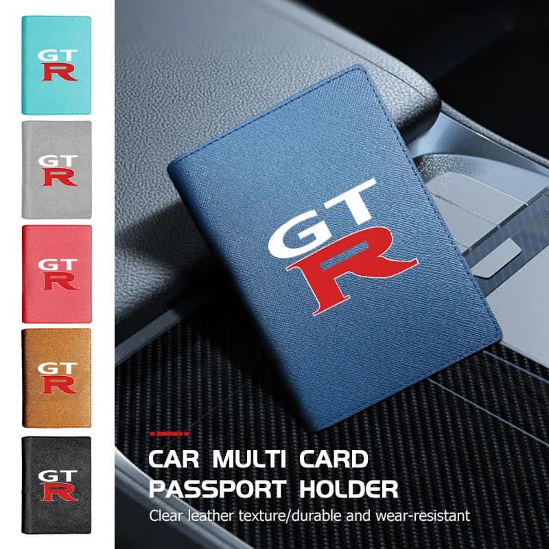 Passport Holder Case Multi Functional ID Card Bank Card Travel For Nissan GTR C210 R30 GTS-R R33 R34 GT-R R35 Nismo