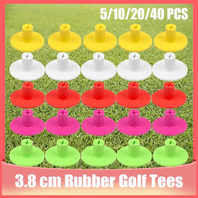 5/10/20/40 Pezzi Tee da Golf in Gomma, Supporto per Tee Stabile, Altezza 3,8 cm, Ausilio per l'Allenamento di Golf per Driving Range e Tappetini da Pratica, Nuovo