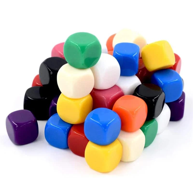 Dadi vuoti multicolori in acrilico da 10 pezzi da 16 mm con angoli arrotondati # 16 Oggetti di scena didattici Gioco Giochi da tavolo Accessori Strumenti matematici