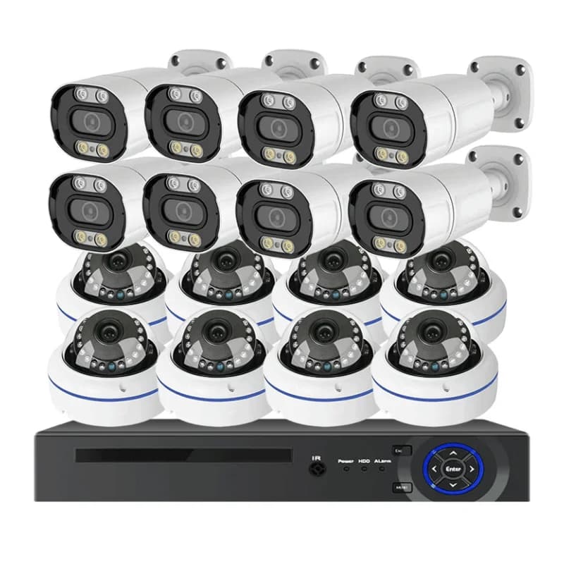 Sistema di Telecamere CCTV POE a 16 Canali 5MP 8MP 2K 4K, Kit NVR H.265 4K, Set CCTV 8MP 16CH, Sistema di Telecamere di Sicurezza Domestica
