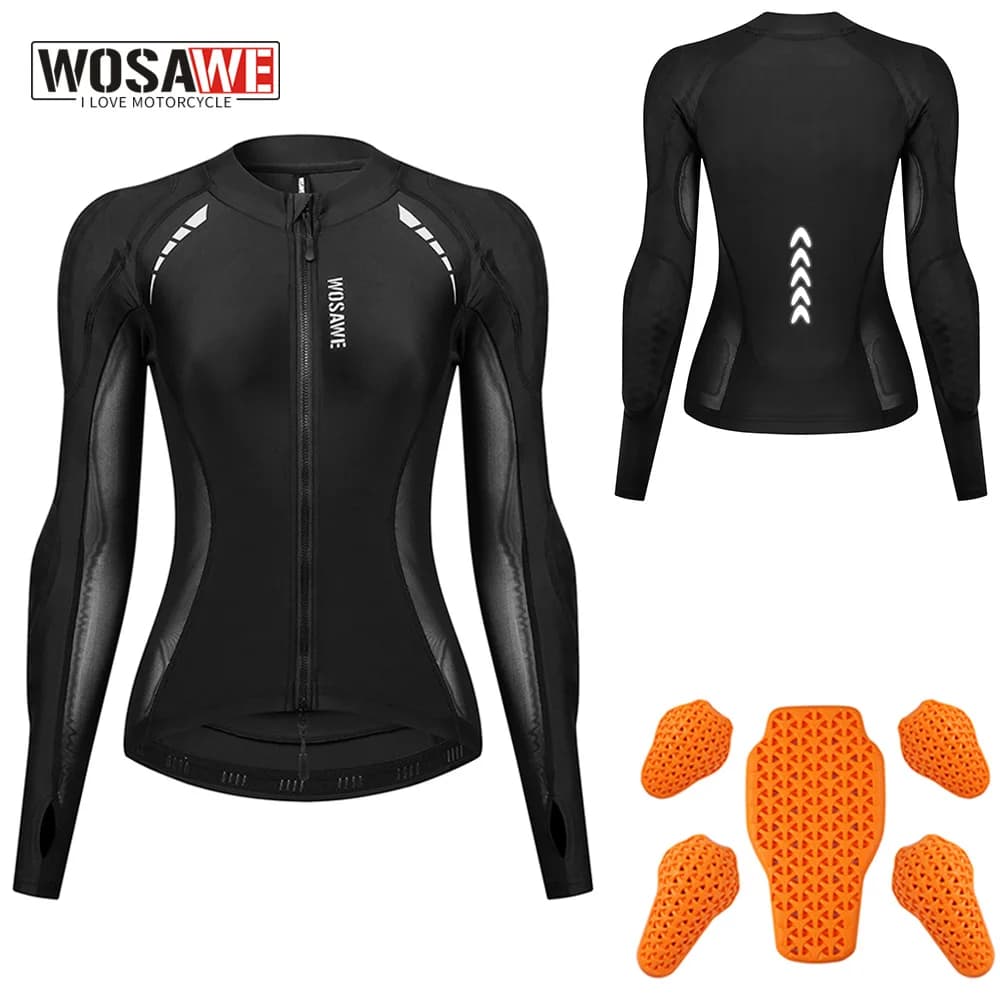 WOSAWE Women Motorcycle Jacket Lady Girl Summer Breathable Motobiker Street Style Shirts Slim Fit Off Road Motocross Clothing