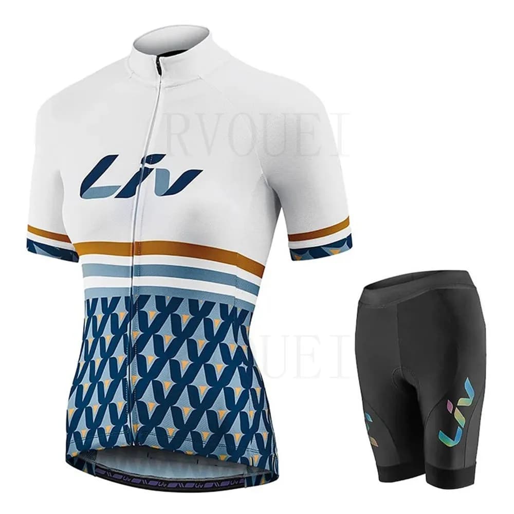 Set maglia da ciclismo Liv Racing da donna, camicia a maniche corte, abbigliamento da bicicletta, estate, MTB Maillot Ciclismo, set pantaloncini con bretelle da bici