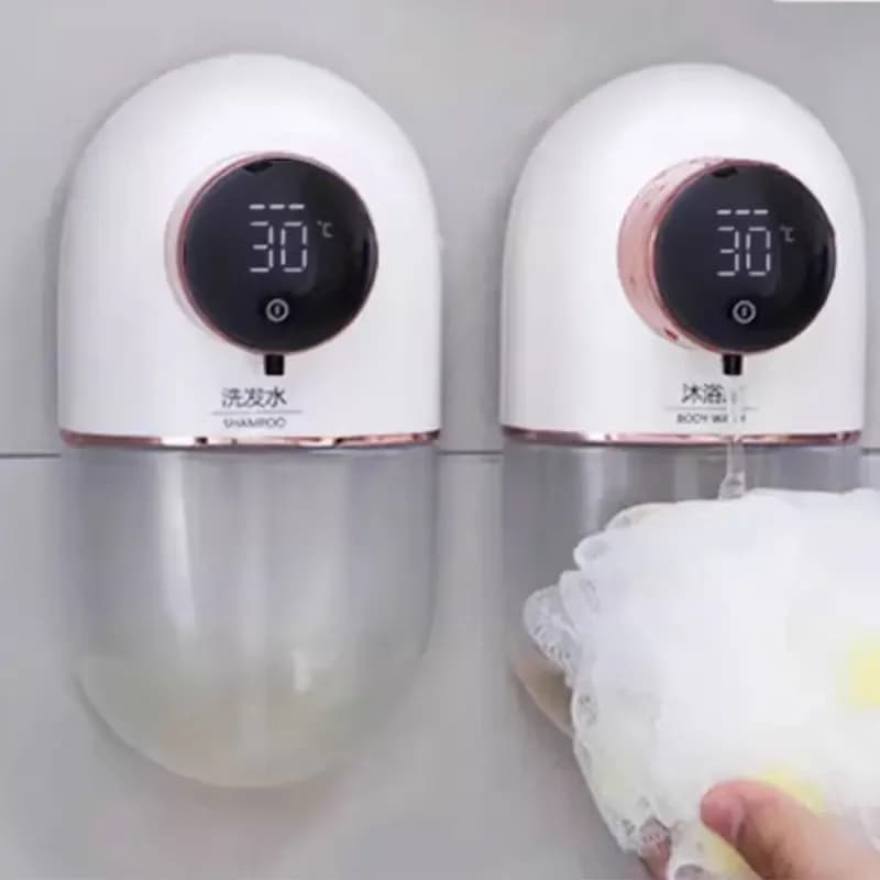 Dispenser automatico di sapone con rilevamento intelligente da 320 ml, disinfettante per le mani, shampoo, gel doccia, dispenser per accessori da bagno