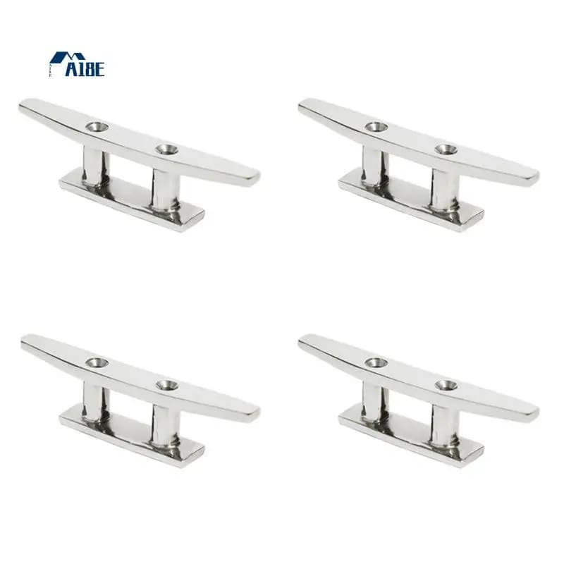 A18E-4 Pezzi Bitte da Barca a Base Aperta da 8 Pollici in Acciaio Inossidabile 316, Accessori per Imbarcazioni, Bitte per Coperta di Barche Marine, Ancoraggio Corde, Yacht