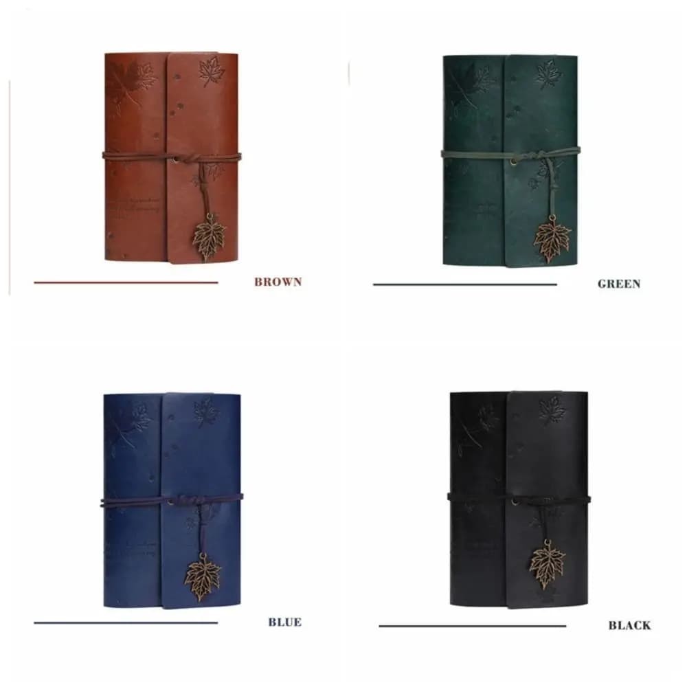 A6 Travelers Vintage Notebook PU Leather Kraft Paper Retro Spiral Notebook Blank Binder PU Leather Kraft Notebook Journal Diary