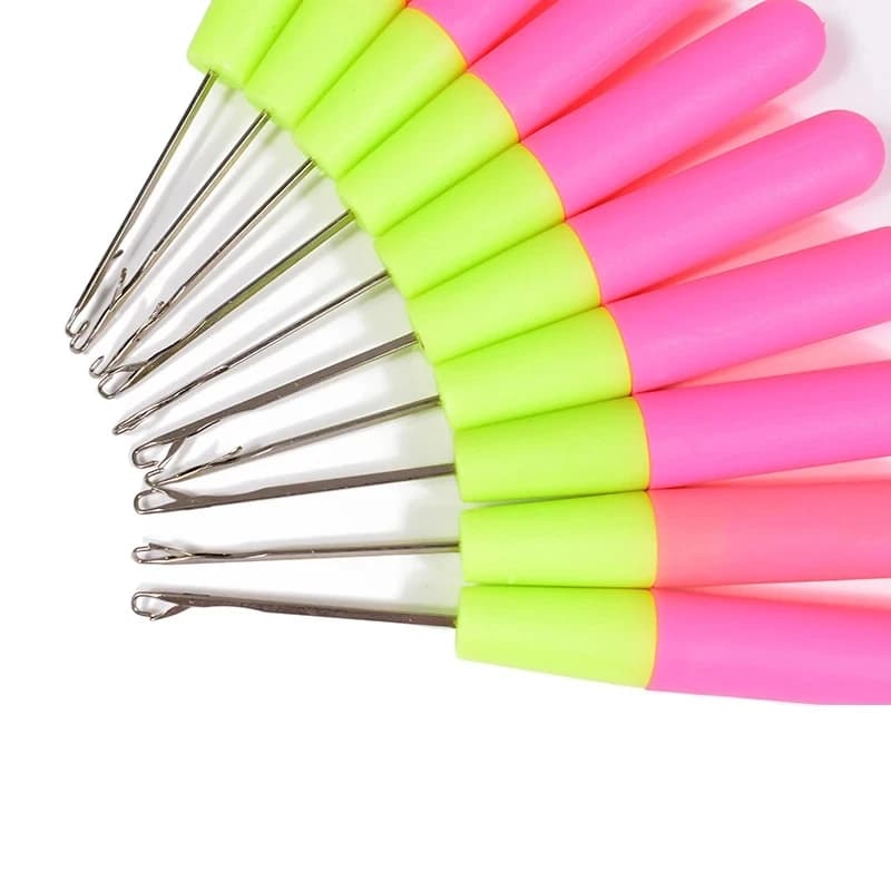 Aghi all'uncinetto per capelli in maglia di plastica con ago all'uncinetto per realizzare strumenti per capelli Dreadlock intrecciati