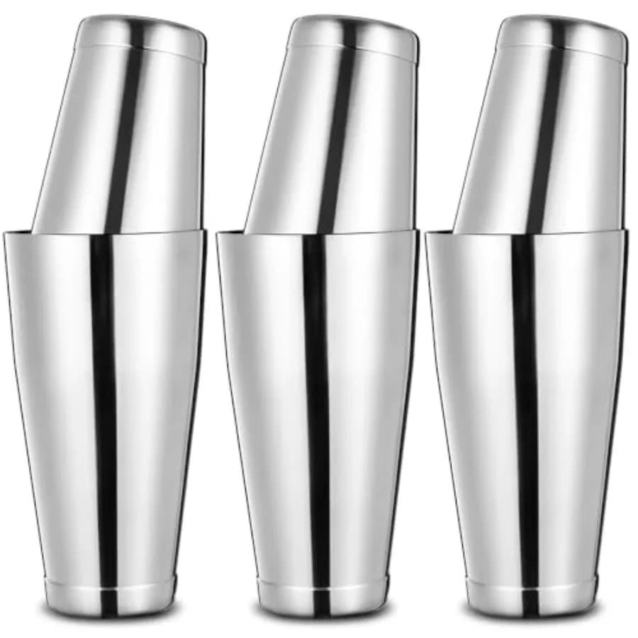Set di 6 Shaker Professionali per Cocktail, Shaker Boston Pesati in Acciaio Inox per Barman - Vendita all'Ingrosso