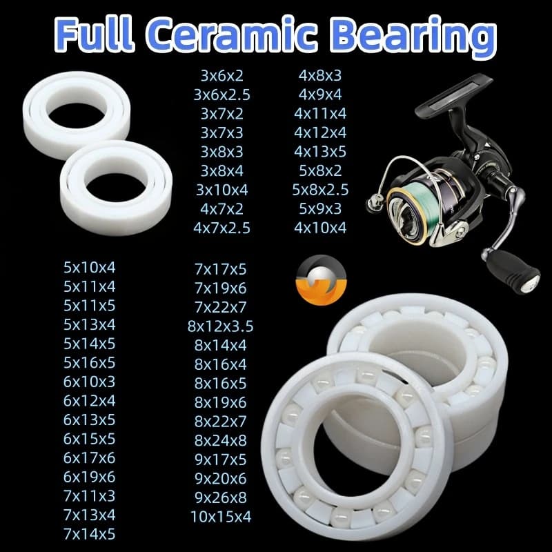 1 pz Cuscinetti in Ceramica Full Zirconia MR84CE 4x8x3mm ABEC-9 per Mulinelli da Pesca MR63CE MR104CE MR105CE MR128CE 608CE 623CE 685CE 693CE