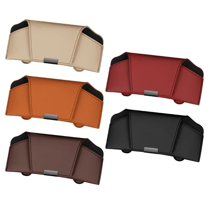 Clip-On Car Sun Visors Glasses Case with PU Leather Wrap and Soft Frame Contact for Daily Commuters and In Transit H9EE