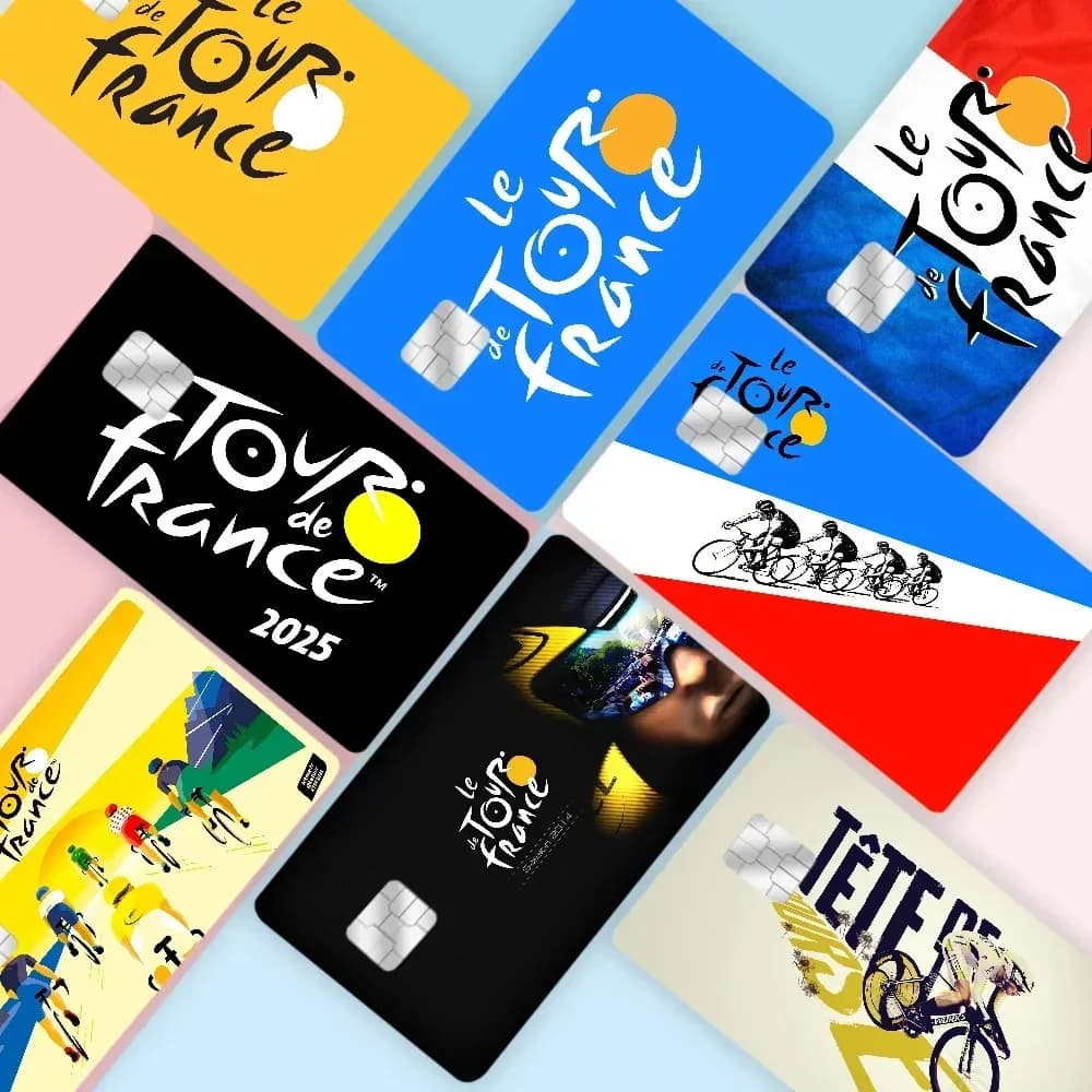 Tour de France 2025 Moda Simpatico cartone animato Gatto Pittura Gioco anime Pellicola unica Custodia adesiva Pelle per carta di credito Senza chip