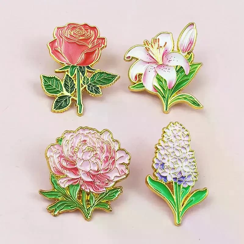 Lovely Flowers Pins For Women Girl's Clothes Backpack Brooch Pin Plants Badge Gifts