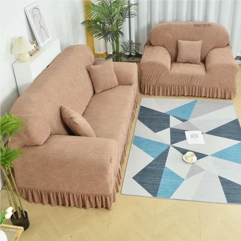 Thickened Vintage Sofa Cover Full Wraparound Genuine Leather Universal Fit Three Seater Detachable for Spring 2024