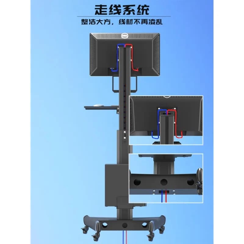 Mobile Trolley Swivel for Monitor with Office Floor Support