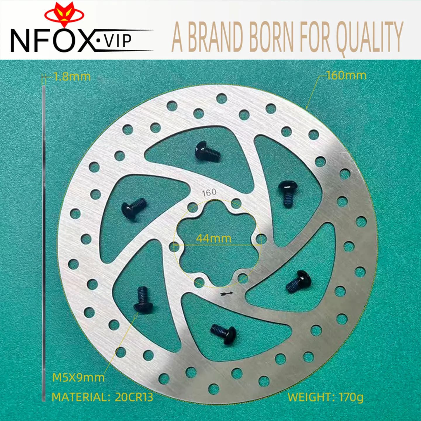NFOX mountain bike bici da strada scooter elettrico sei chiodi specifica 160A rotore disco freno spessore 1,8 mm accessori freno
