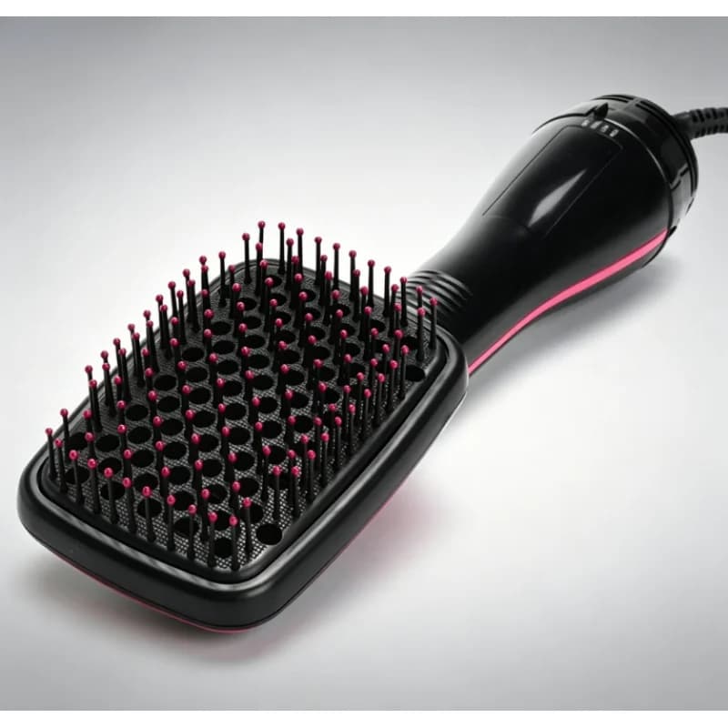 Spazzola ad Aria Calda Portatile, Asciugacapelli e Pettine in Un Unico Strumento, Spazzola Multifunzionale per Lisciare e Modellare i Capelli