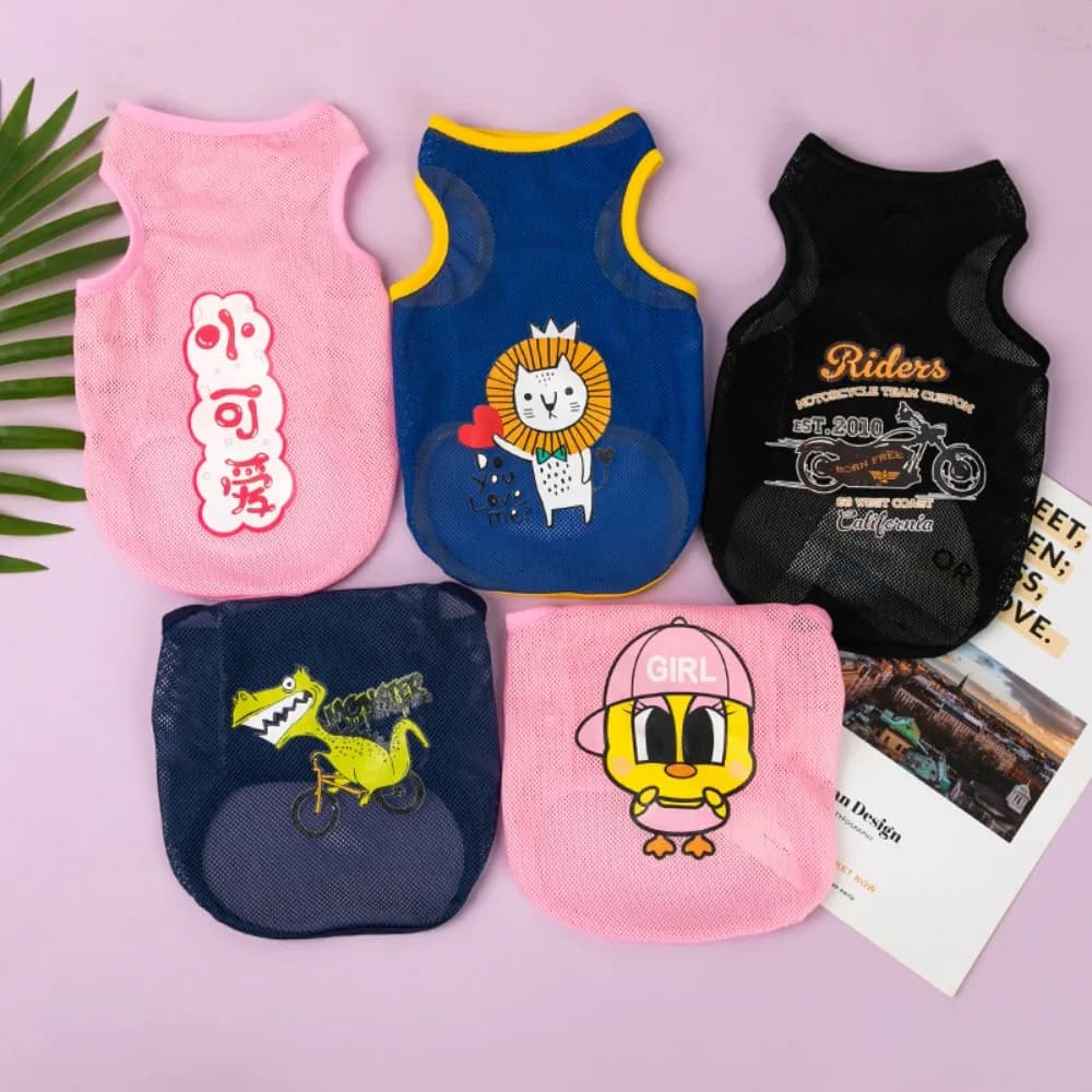 Simpatico cartone animato fresco morbido fibra di poliestere vestiti per cani maglietta per gatti costume per gatti gilet per cuccioli
