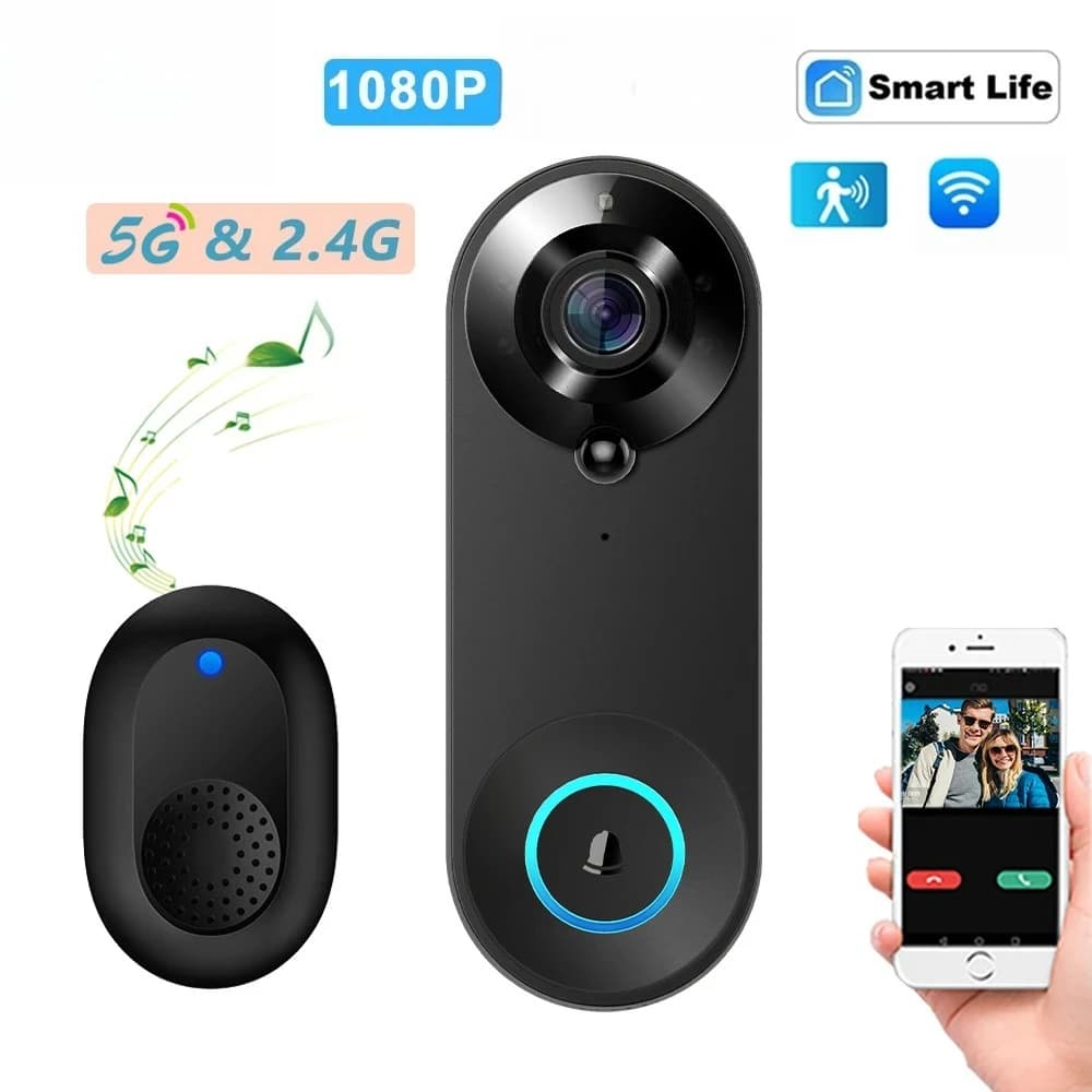 5G 2.4G WiFi Video Doorbell 1080P Wireless Camera Door Bell Tuya Smart Home Security Motion Detect Night Vision Ringing Bell