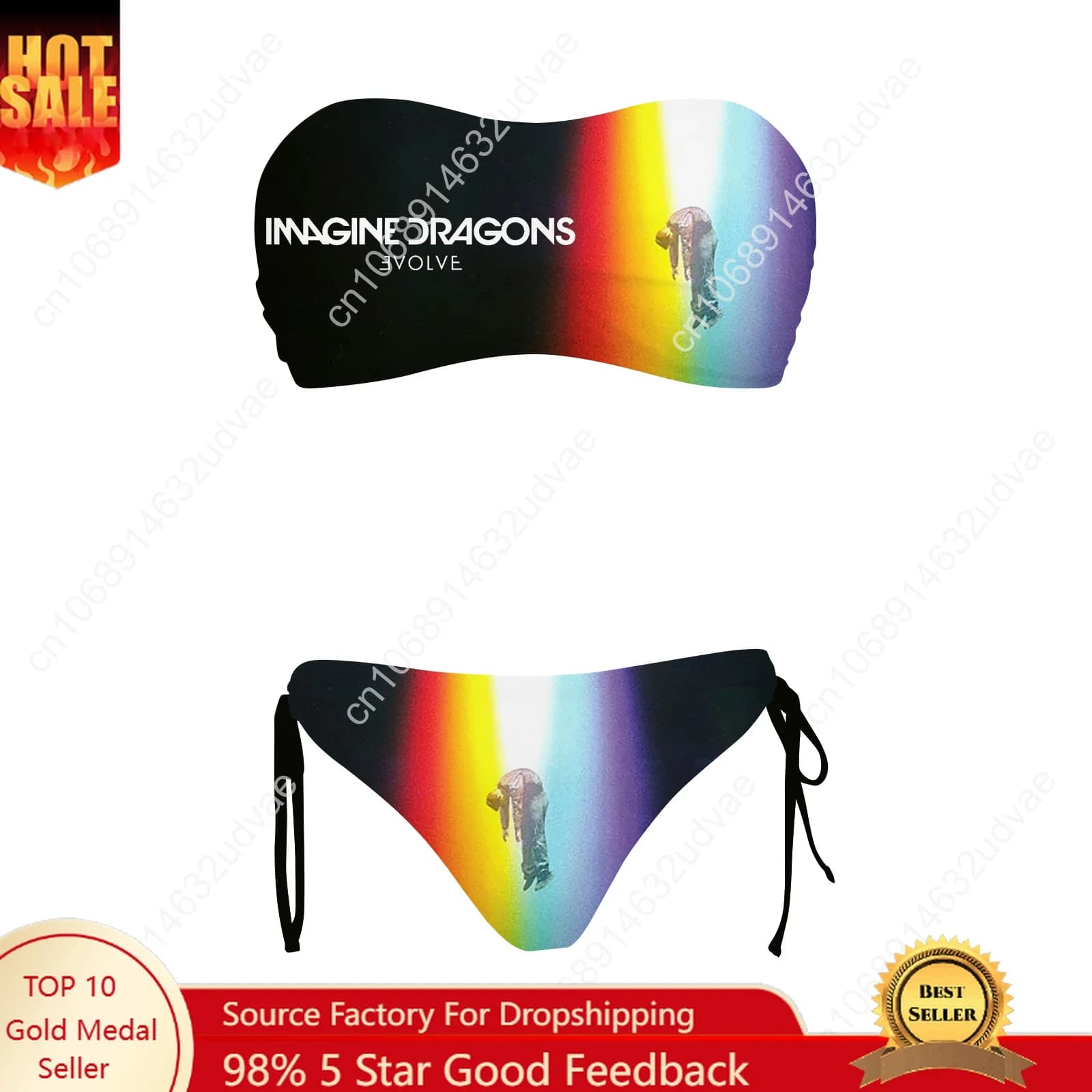 Swimsuit Imagine Dragons for Woman, Set Two Pieces with Coulisse, Custom Bikini for Pool and Beach