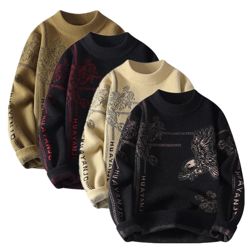 Men's Winter Crew-Neck Sweaters Men's Student and Teen Sweaters Men's Fall Casual Knit Sweaters