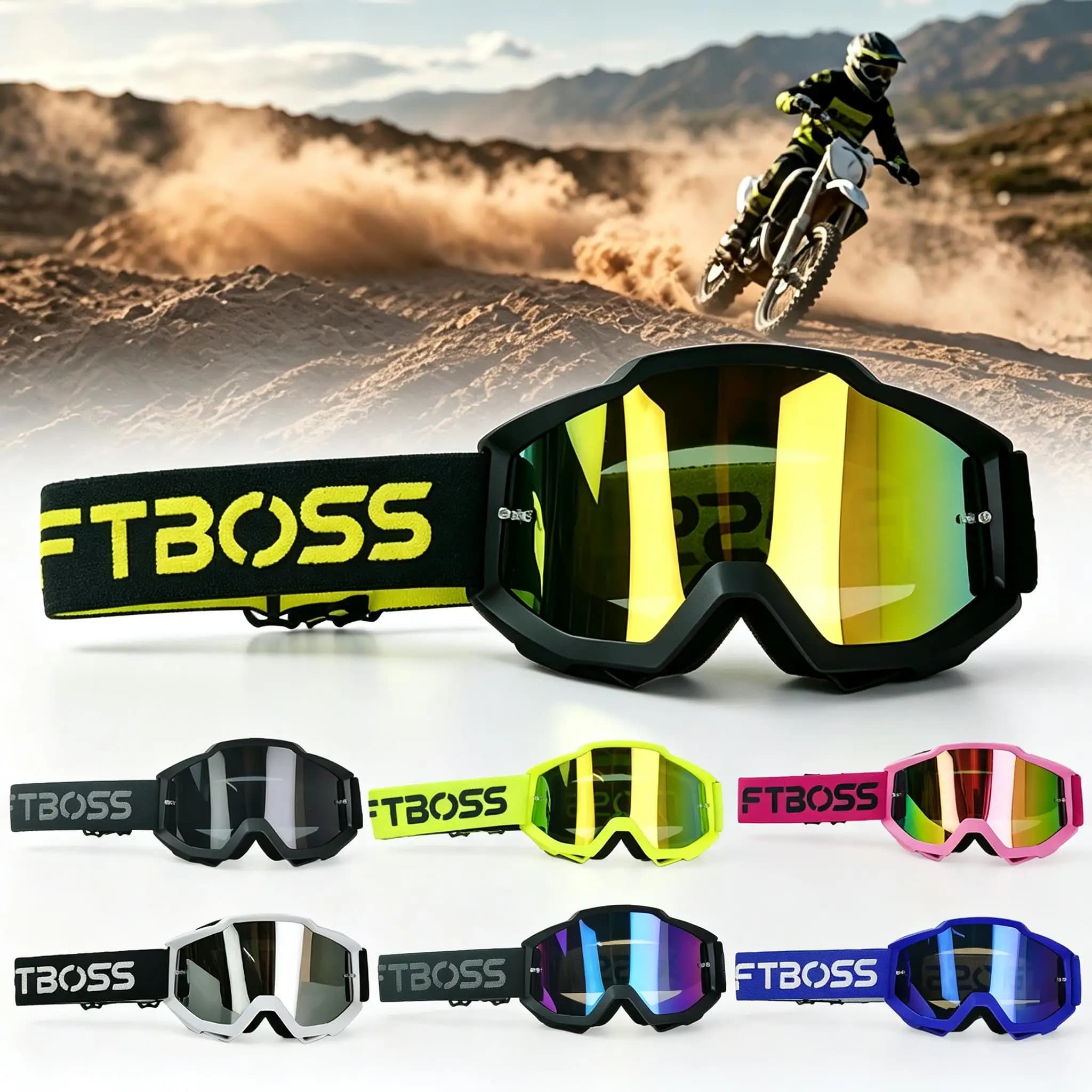 Outdoor Adventure Sports Goggles Durable Lens Wind Dust Protection Eyewear for Ski Motorbike Mountain Cycling Men Women