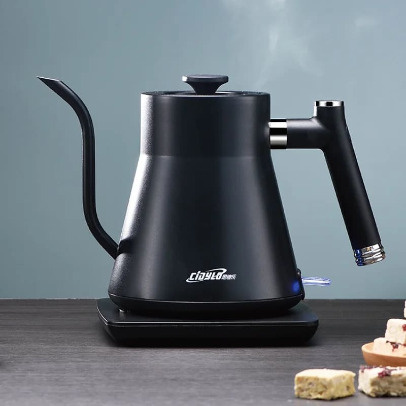 800ml Electric Kettle Hand Pour Fine Mouth Gooseneck Coffee Kettle Fast 304 Stainless Steel Kettle Auto Power-off Kung Fu Teapot