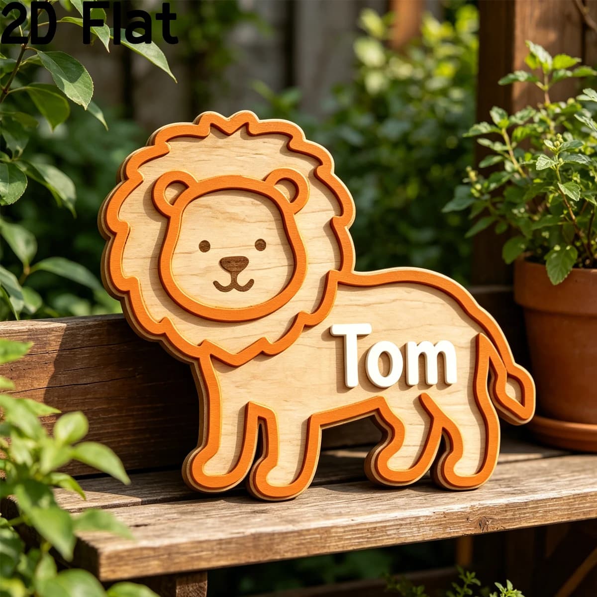 Custom Orange Lion Wooden Name Plaque,Party Decor,Home Decor,Plaques,Photo Props,DIY Paintable,birthday gift,Christmas,Name Sign