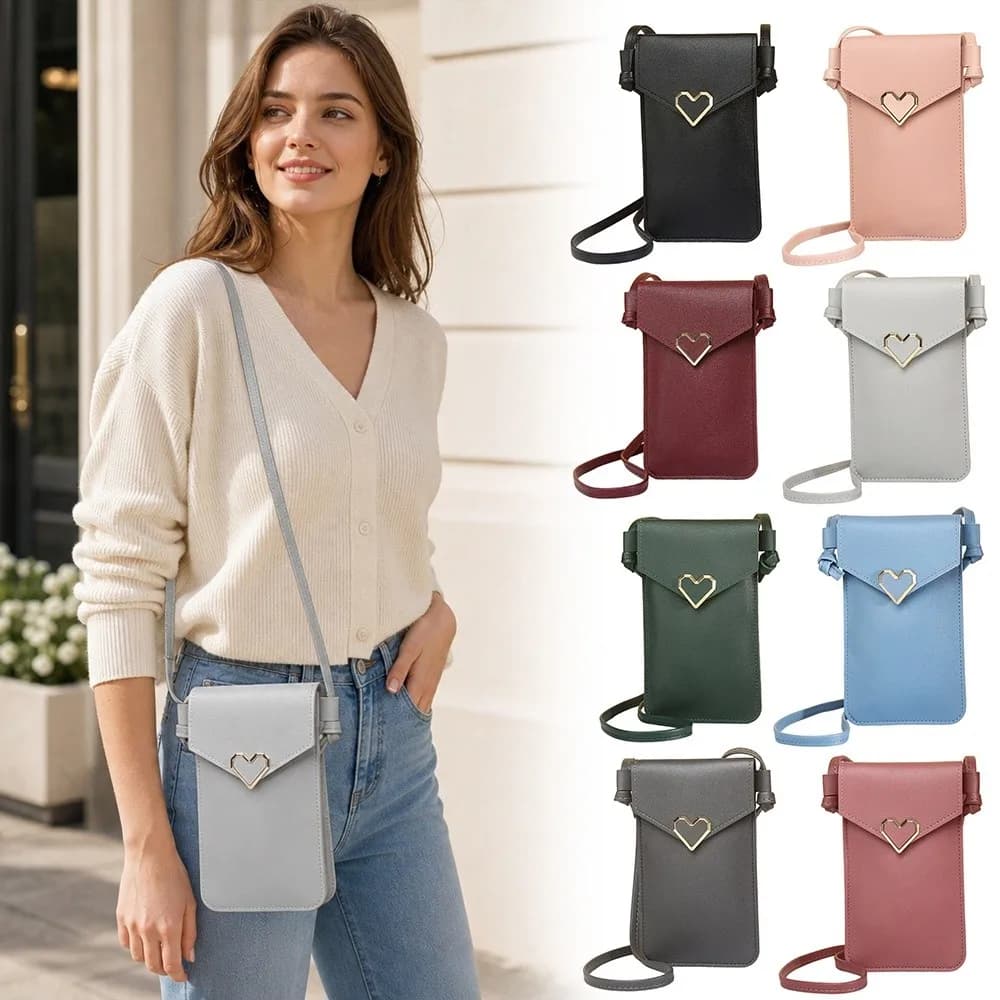 PU Leather Touch Screen Phone Bag Large Capacity Wallet RFID Anti Theft Purse Multi Pocket Multifunctional Crossbody Bags