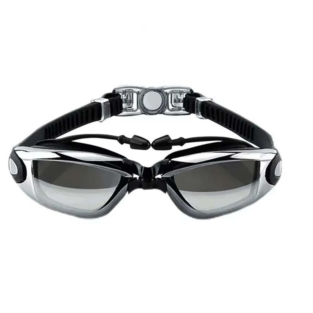 Swimming glasses for waterproof myopia Galvanotecnica Swimming glasses with large frame with earplugs HD Color dazzling