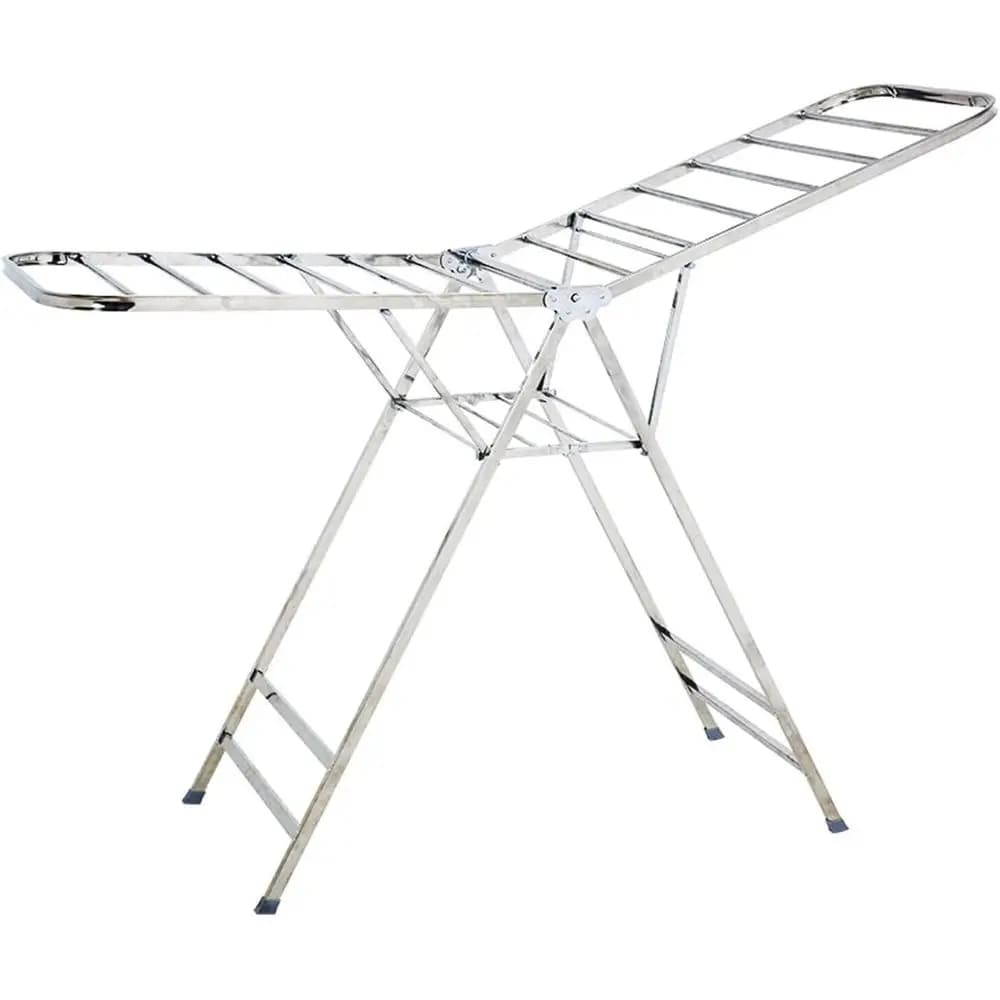 Stainless steel folding hanger, folding shelf for floor drying, versatile clothes rack for indoor and outdoor use