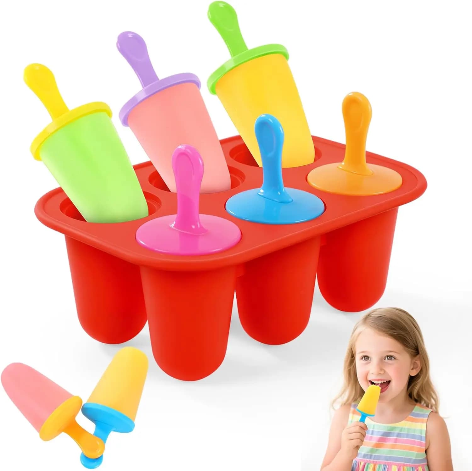 Silicone Popsicles Molds, BPA-Free Small Popsicle Mold for Kids, Toddler & Baby, Reusable Popsicle Molds, Mini Ice Pop Molds wit
