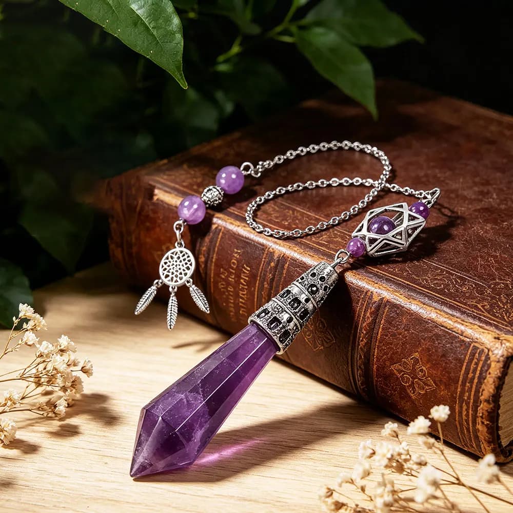 Chakra Crystal Pendulum for Dowsing Divination Natural Gem Stone Amethysts Black Obsidian Pink Clear Energy Quartz Pendulo x448