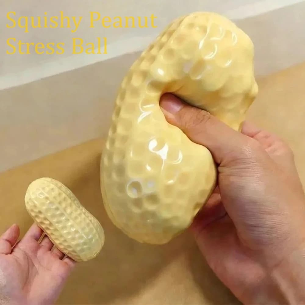 3F-11CM Peanut Stress Ball Crunchy Squeeze Ball Squishy Toy Buttery-Soft Feel Fidget Toy ASMR Sensory Anti Stress Toys Slow