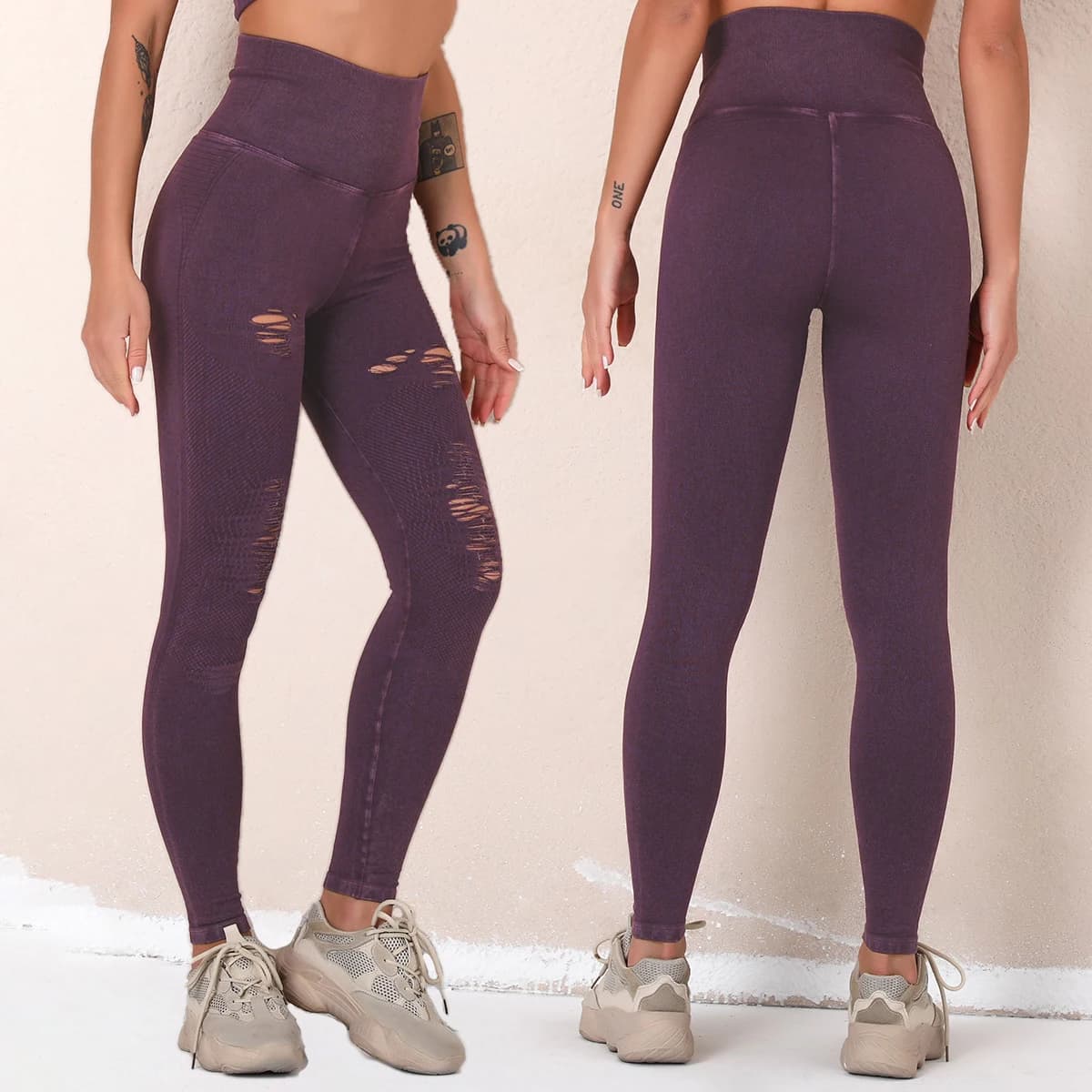 Pantaloni Yoga Donna a Vita Alta Effetto Push-Up a Guscio di Pesca, Asciugatura Rapida, Traspiranti, per Palestra, Fitness e Sport Estivi
