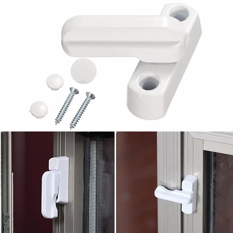 Porte e finestre in plastica Serratura di sicurezza UPVC Sostituzione Sash Jammer Chiusure di sicurezza Maniglia a leva Chiusura a scatto Protezione per bambini